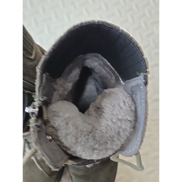 EMU Australia Boots Women 8 Waldron Green Suede Waterproof Moto Combat Shearling - Picture 11 of 12